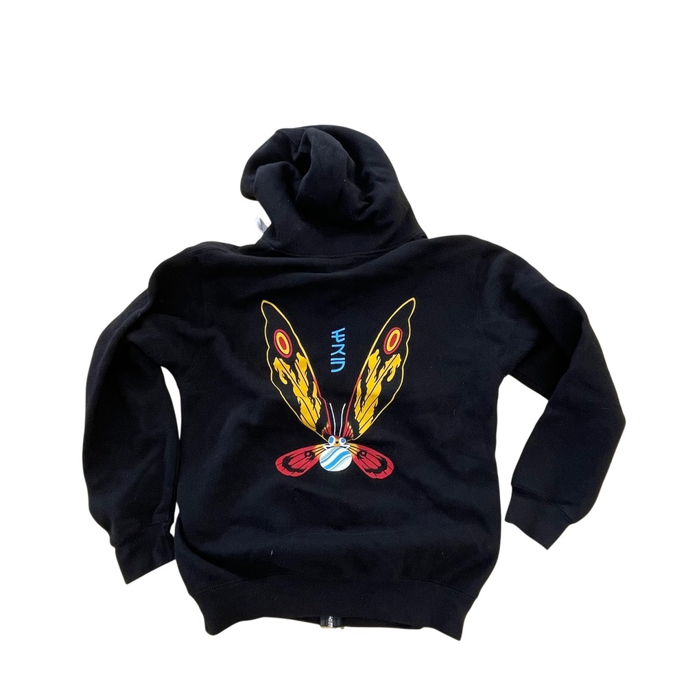 Mondo Godzilla 65th Anniversary Mothra Hoodie Maggie Chiang Toho Black Zip m I07
